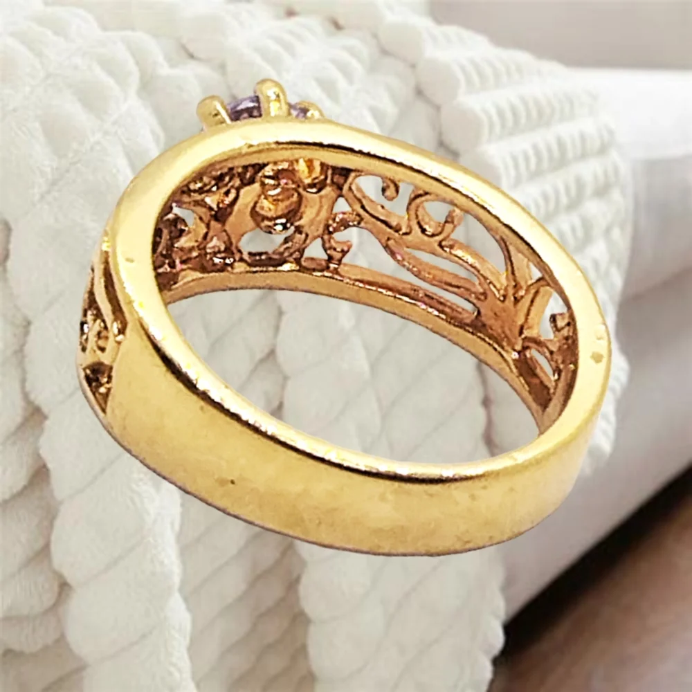 18KT Gold Plated Fashion Ring with CZ Stone